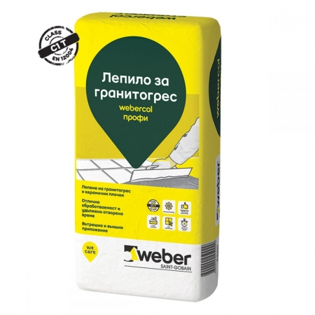 F601 Лепило за плочки weber.col ПРОФИ 25 кг., клас С1Т