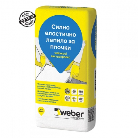 Лепило за плочки weber.col ЕКСТРА ФЛЕКС 25 кг. C2/TE/S1